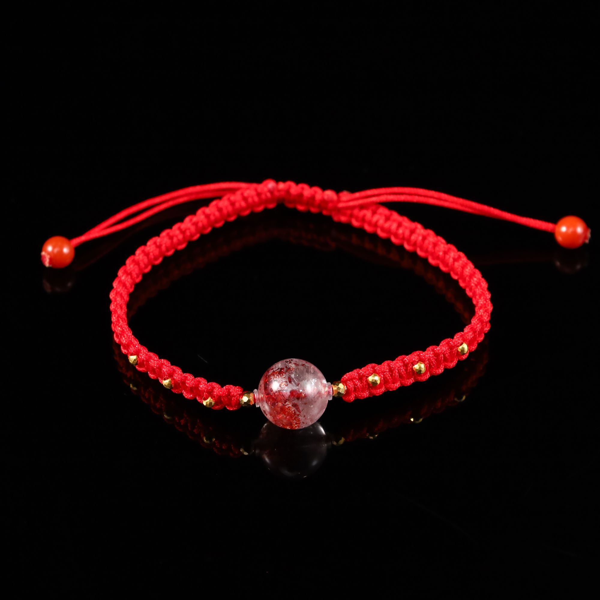 【金草莓】心如珠宝 18K水晶红绳