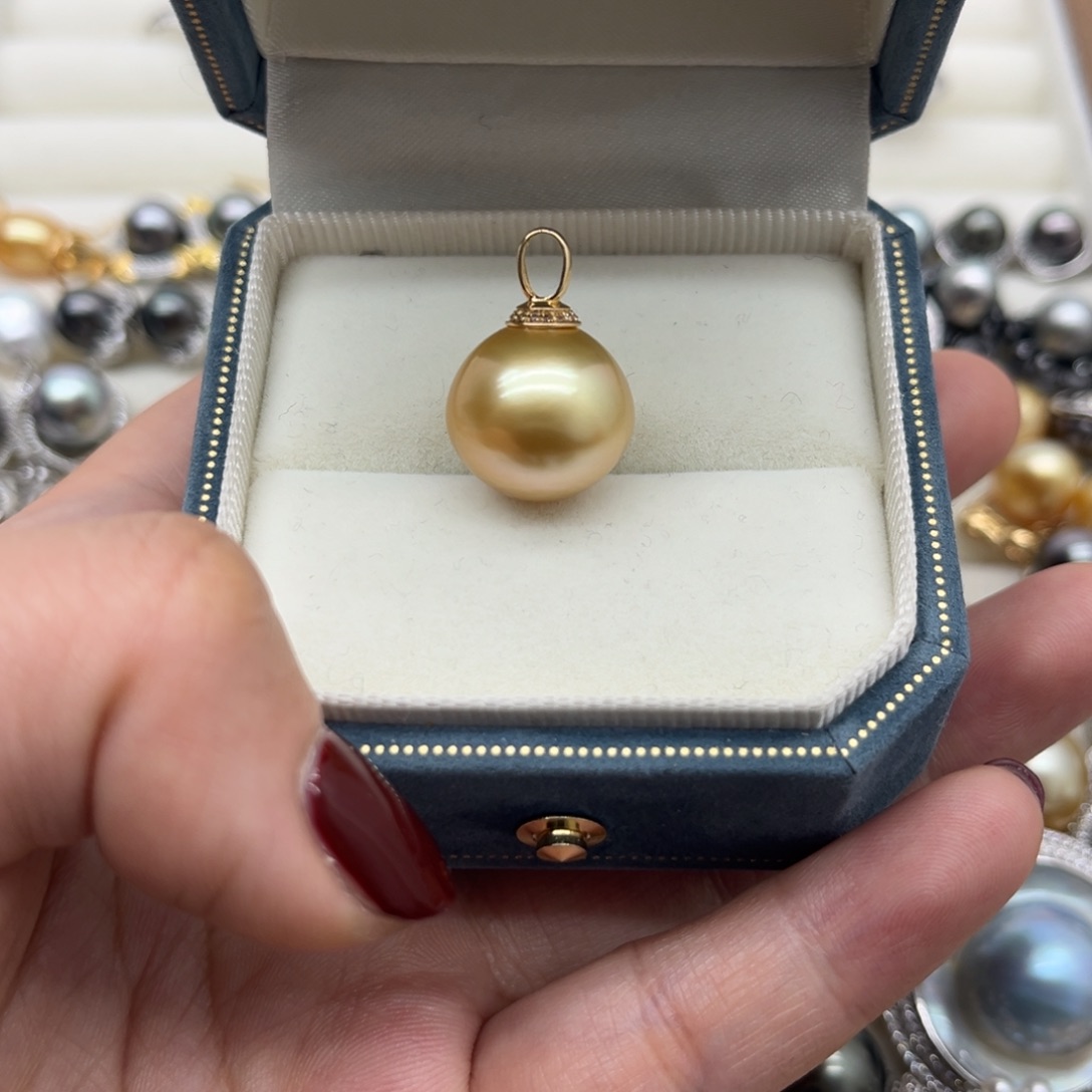 吊坠(不含链)海水珍珠18K金镶嵌