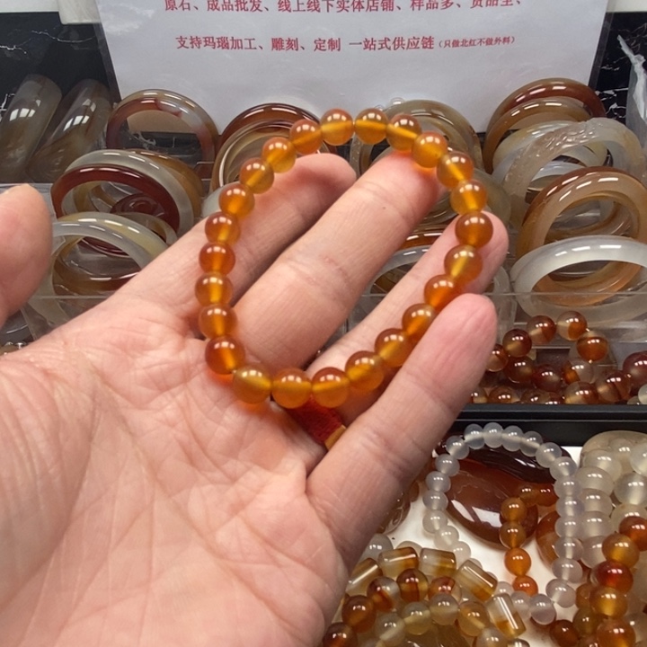 玛瑙/玉髓手串未镶嵌晴**娃