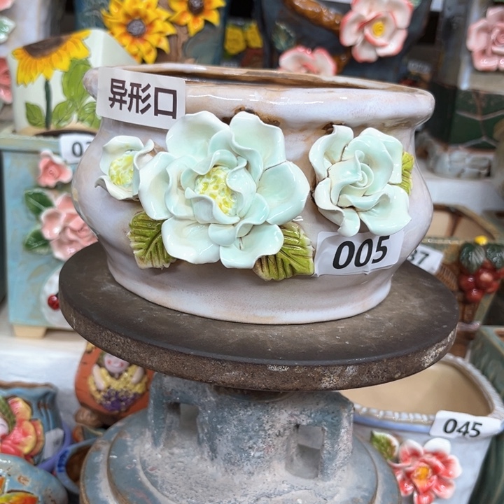 紫砂花盆粗陶材质多肉花盆