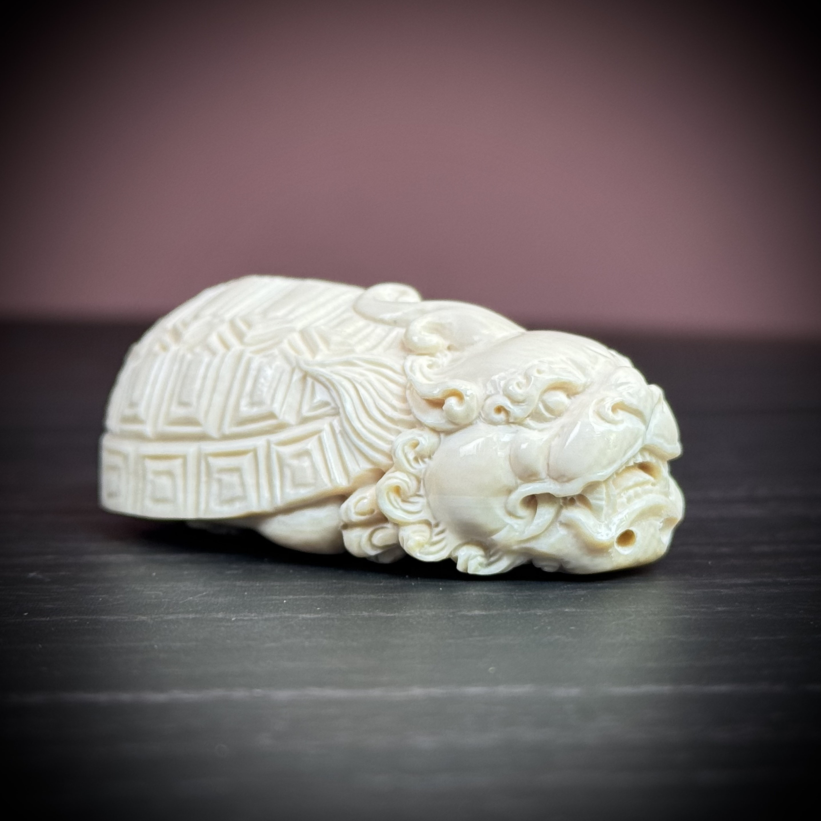 H14-24 天然猛犸牙 龙龟 30.5*54*21mm 支持复检假一罚十