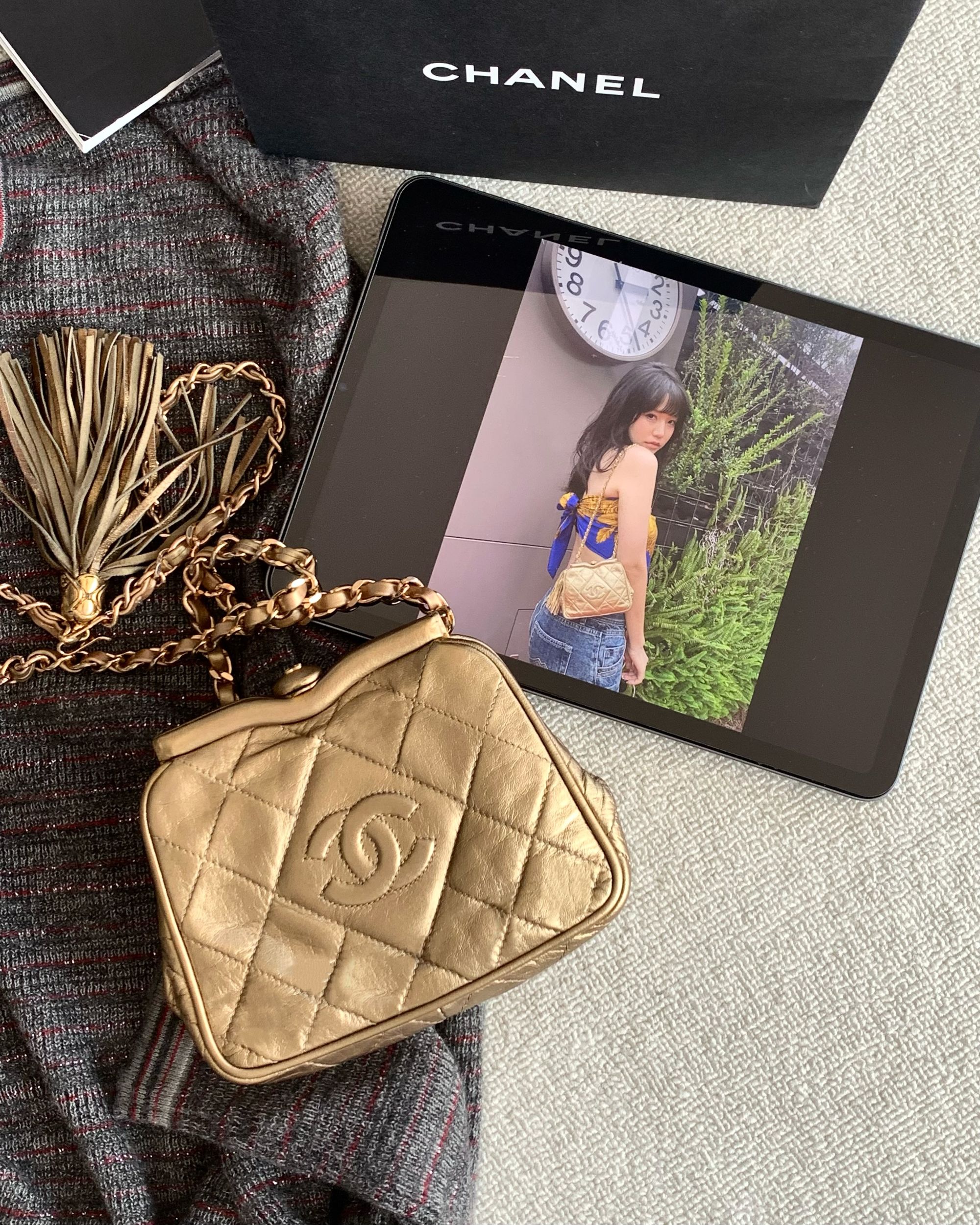 95新 Chanel/香奈儿 金色蛙口腰包 15cm 17723279