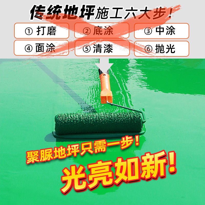 聚脲地坪漆新型水泥地面楼梯台阶自流平家用高强度防腐油性地面漆