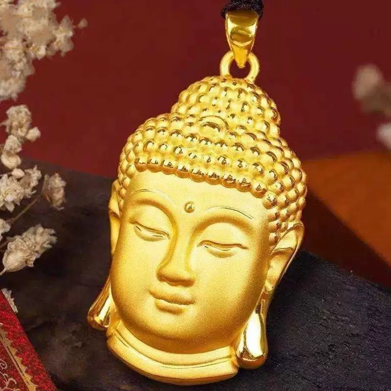 A018金色佛首吊坠