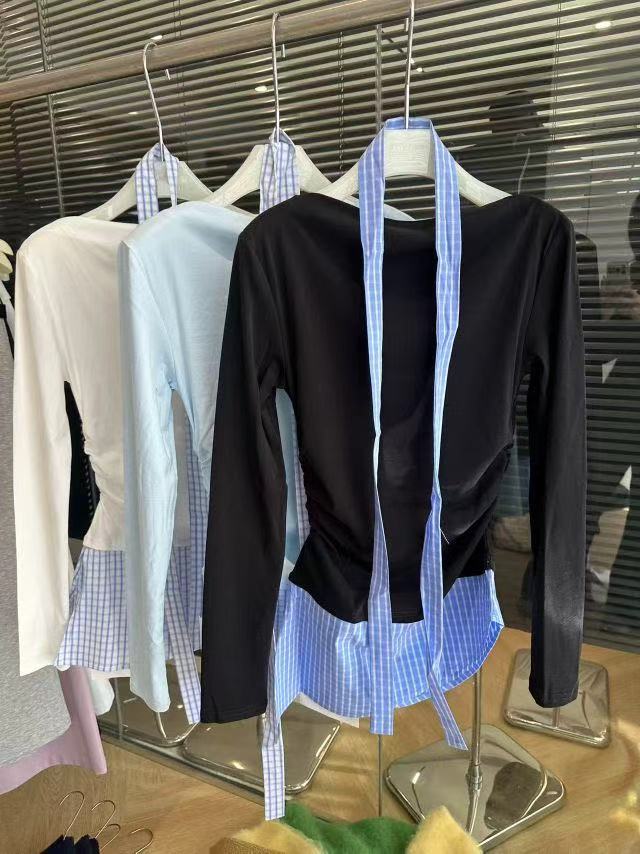 早春款韩版露肩两件套8359