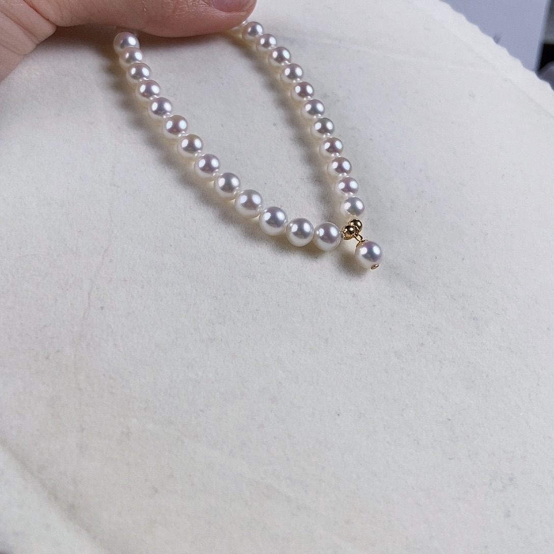 淡水珍珠手绳18K金镶嵌