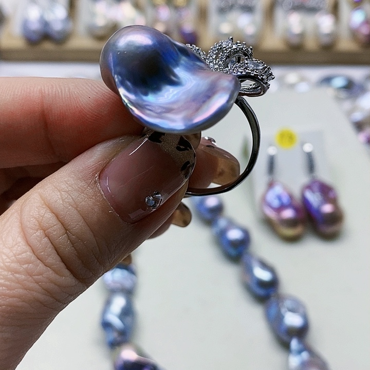 银S925镶嵌耳饰淡水珍珠?****?