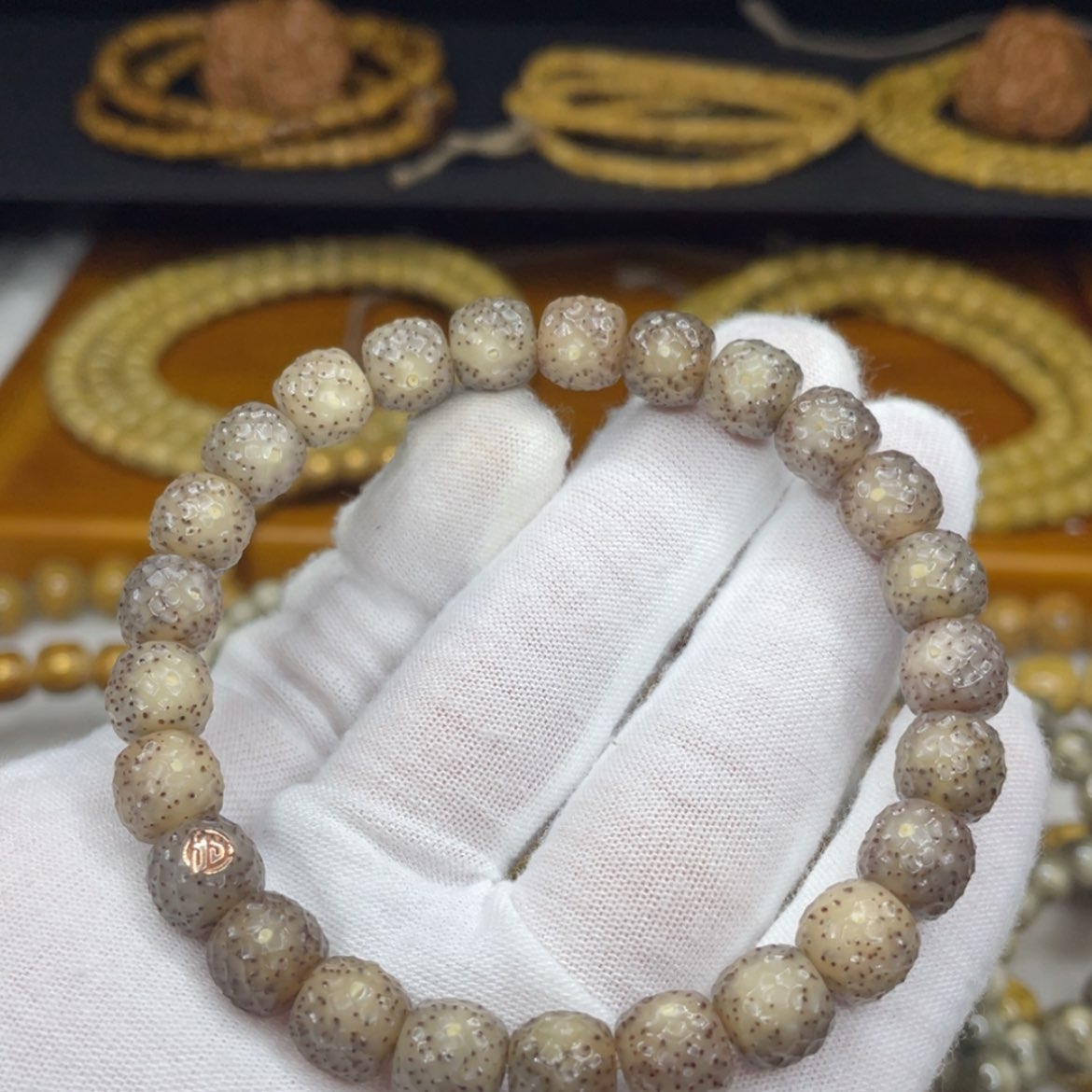 【闪购商品】星月菩提手串玫瑰金款9/8满玉化冰糖龙鳞