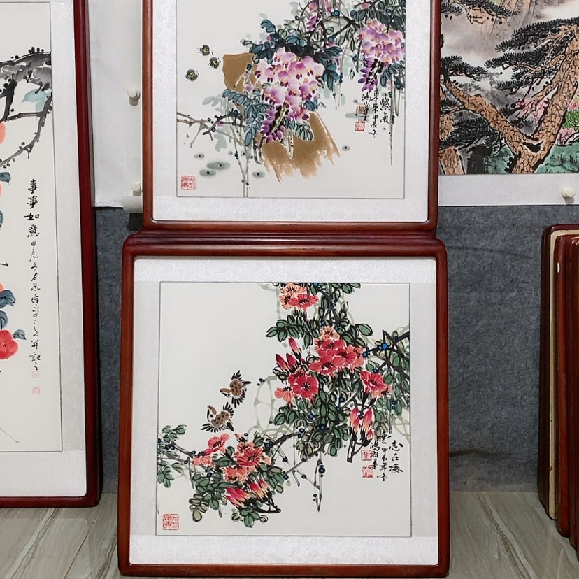 【闪购商品】国画书画作品带框65×65厘米