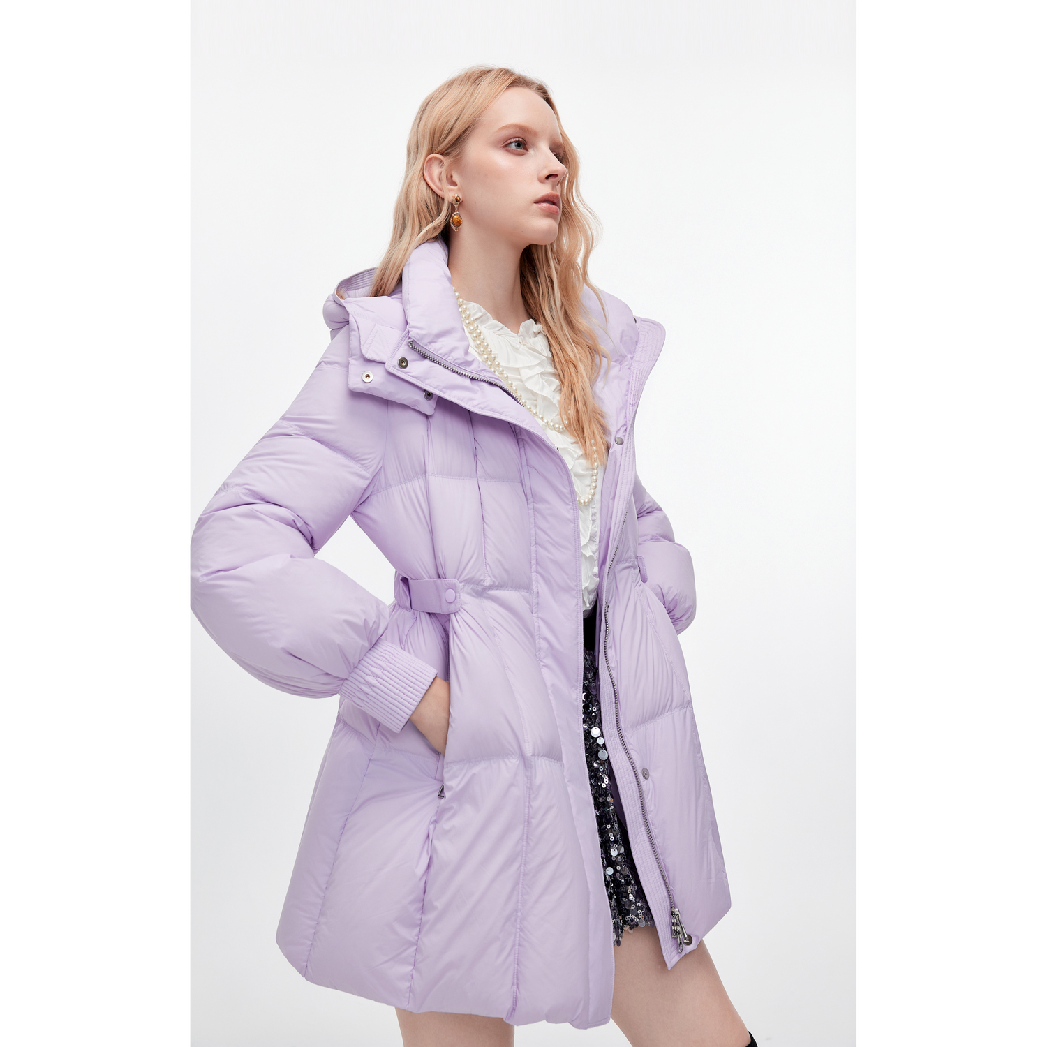 MISSCOCOON可可尼外套女2025冬季新款中长款90白鸭绒泡芙羽绒服