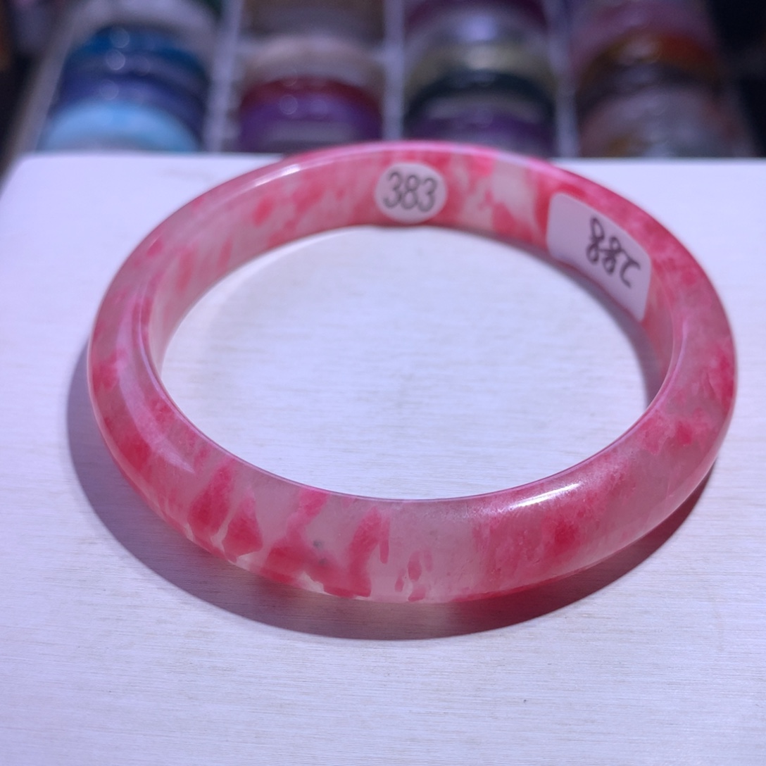 水晶手镯银S925镶嵌樱花雨60.1圈383