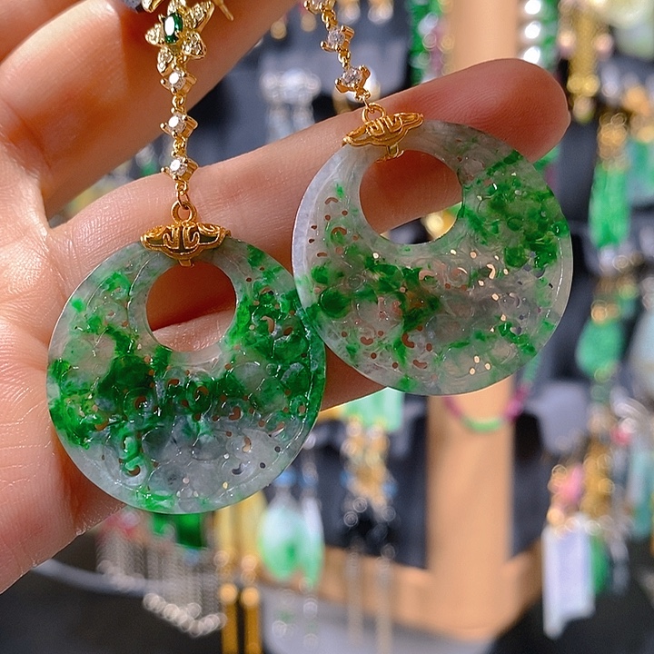 翡翠未镶嵌耳饰翡翠