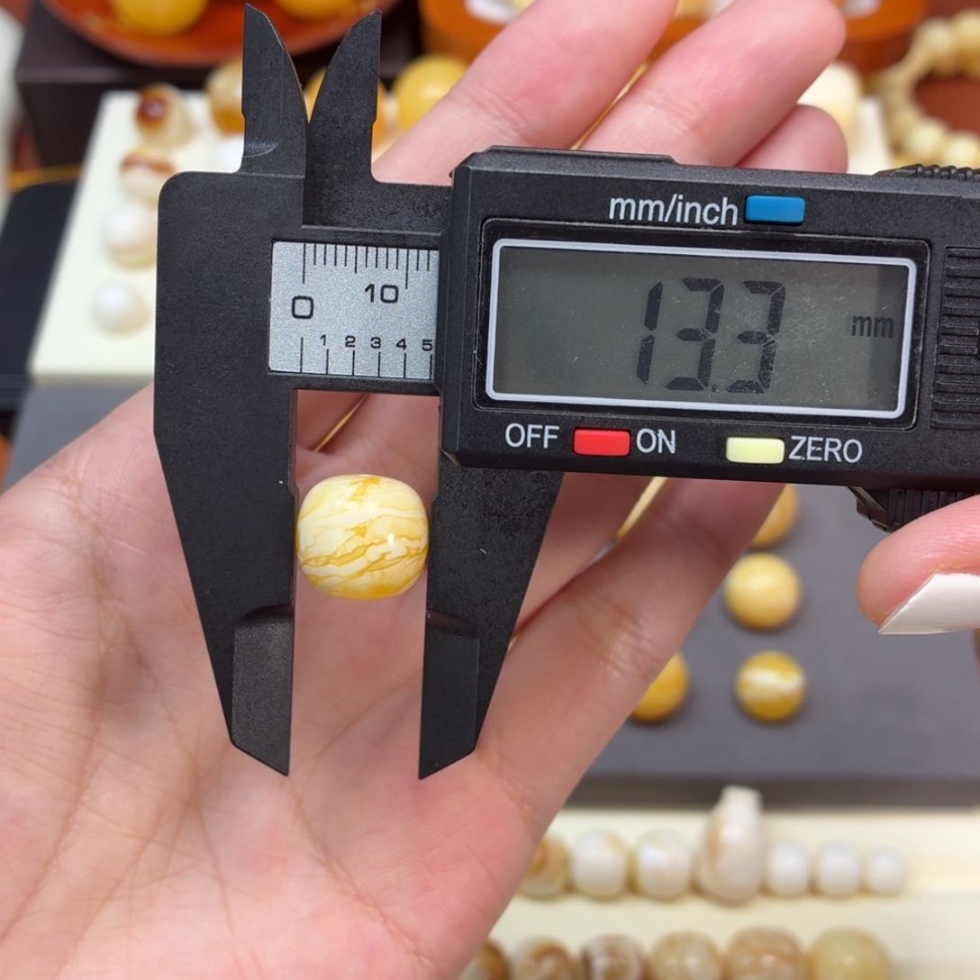 琥珀未镶嵌珠宝奇石焦皮虎皮纹老型13mm