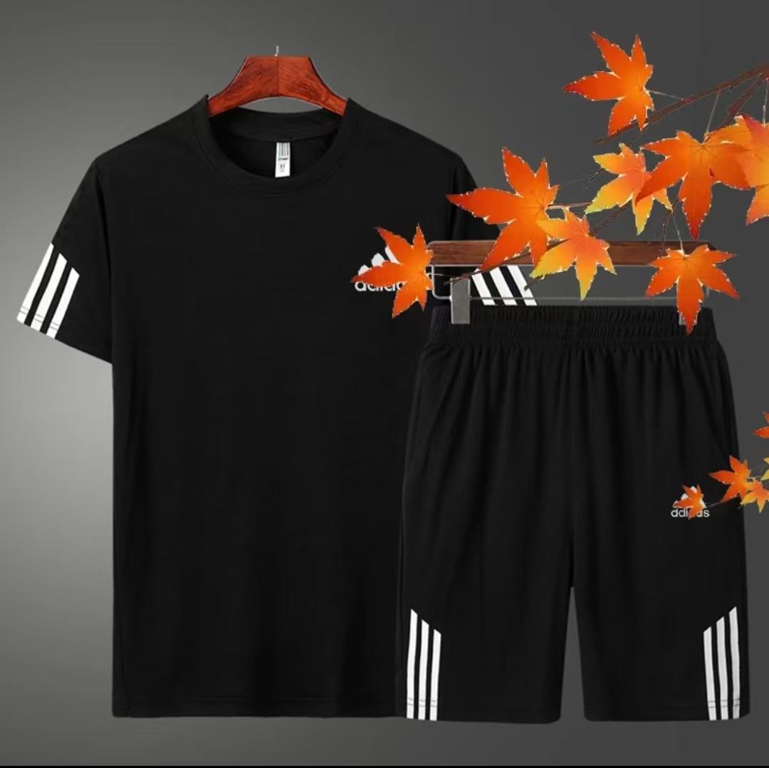 【一折专区】冰丝速干圆领套装男女同款运动健身宽松透气跑步666