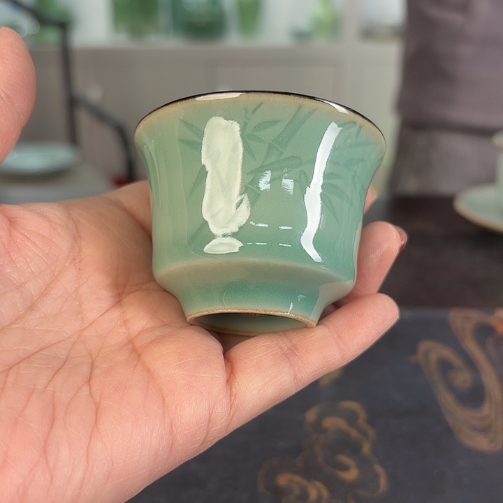 龙泉云间青瓷小米茶器
