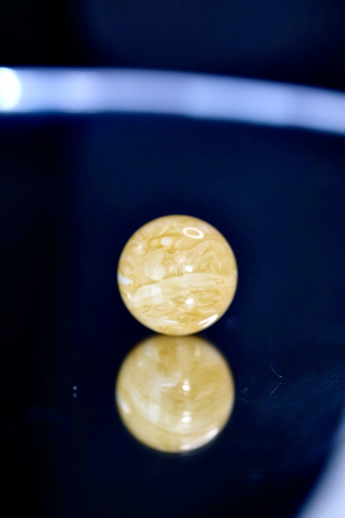 15.7mm白花千层雪虎皮纹妖花蜜蜡圆珠天然琥珀珠宝文玩配饰