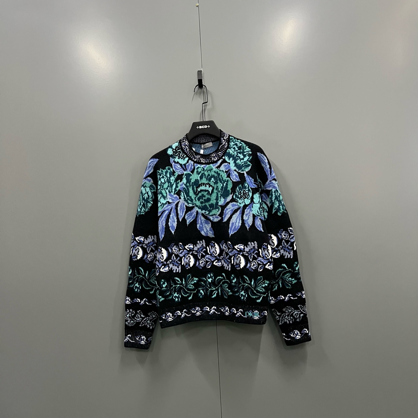 99新 DIOR/迪奥 J25 花卉图案圆领羊毛衫 012963