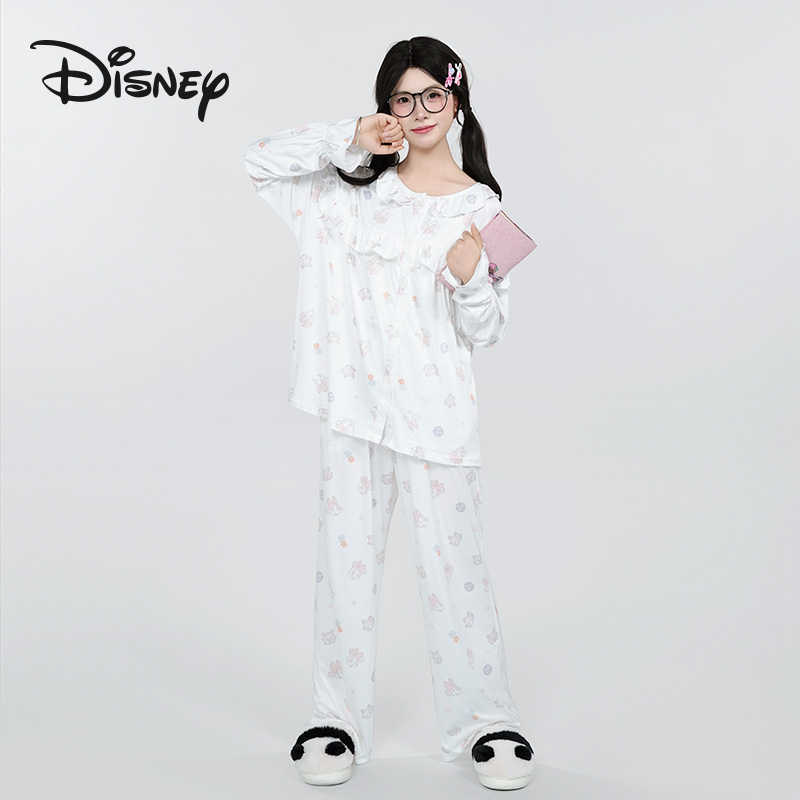 Disney/迪士尼秋季新品保暖睡衣家居服套装可外穿舒适女士睡衣