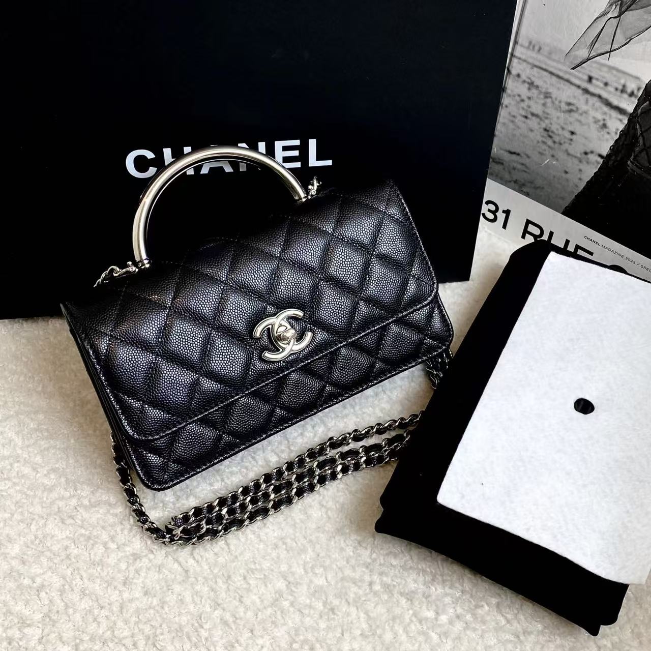 99新 Chanel/香奈儿 手柄风琴woc/45818986/12期免息/代卖服务