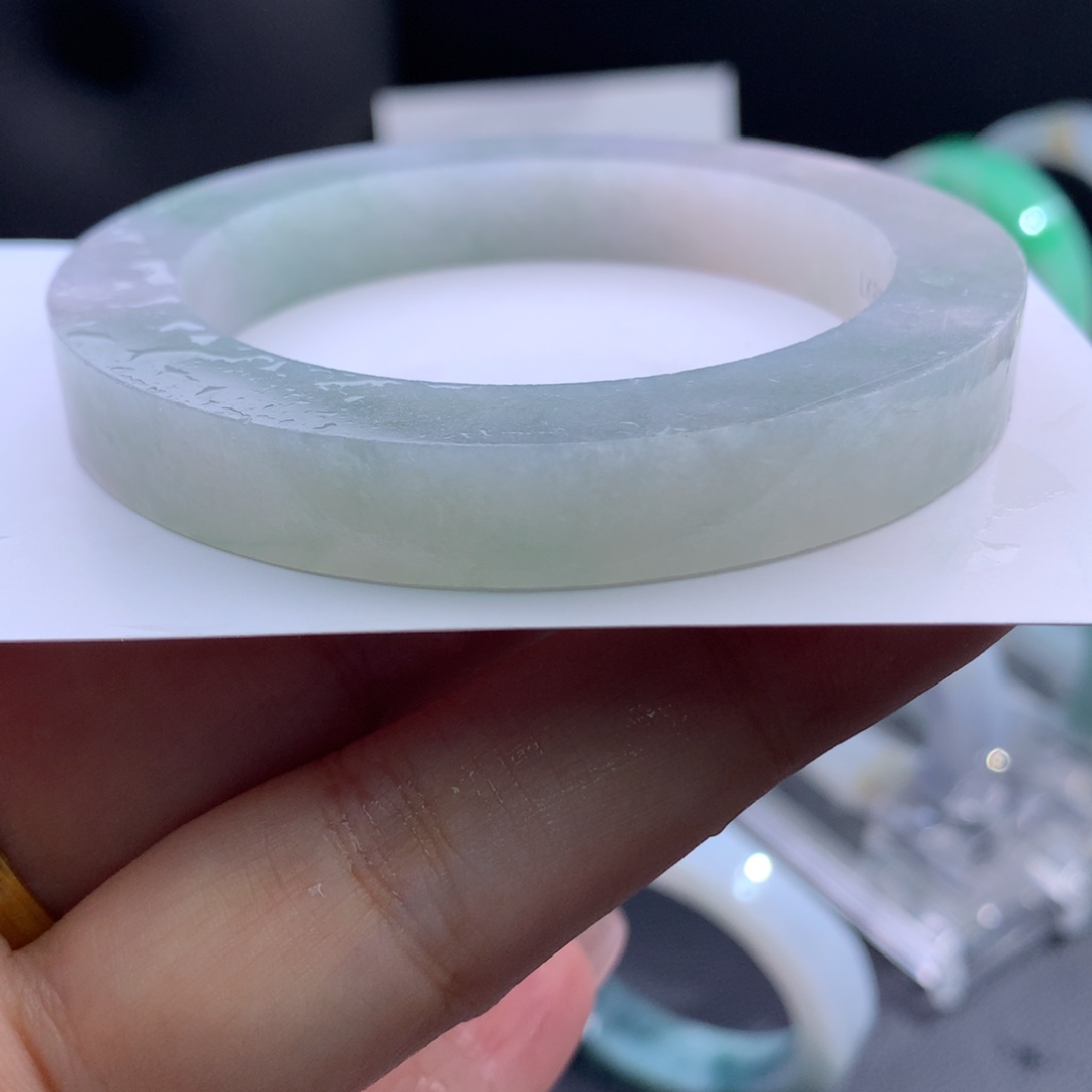 定制翡翠翡翠手镯未镶嵌冰飘花53-55圆