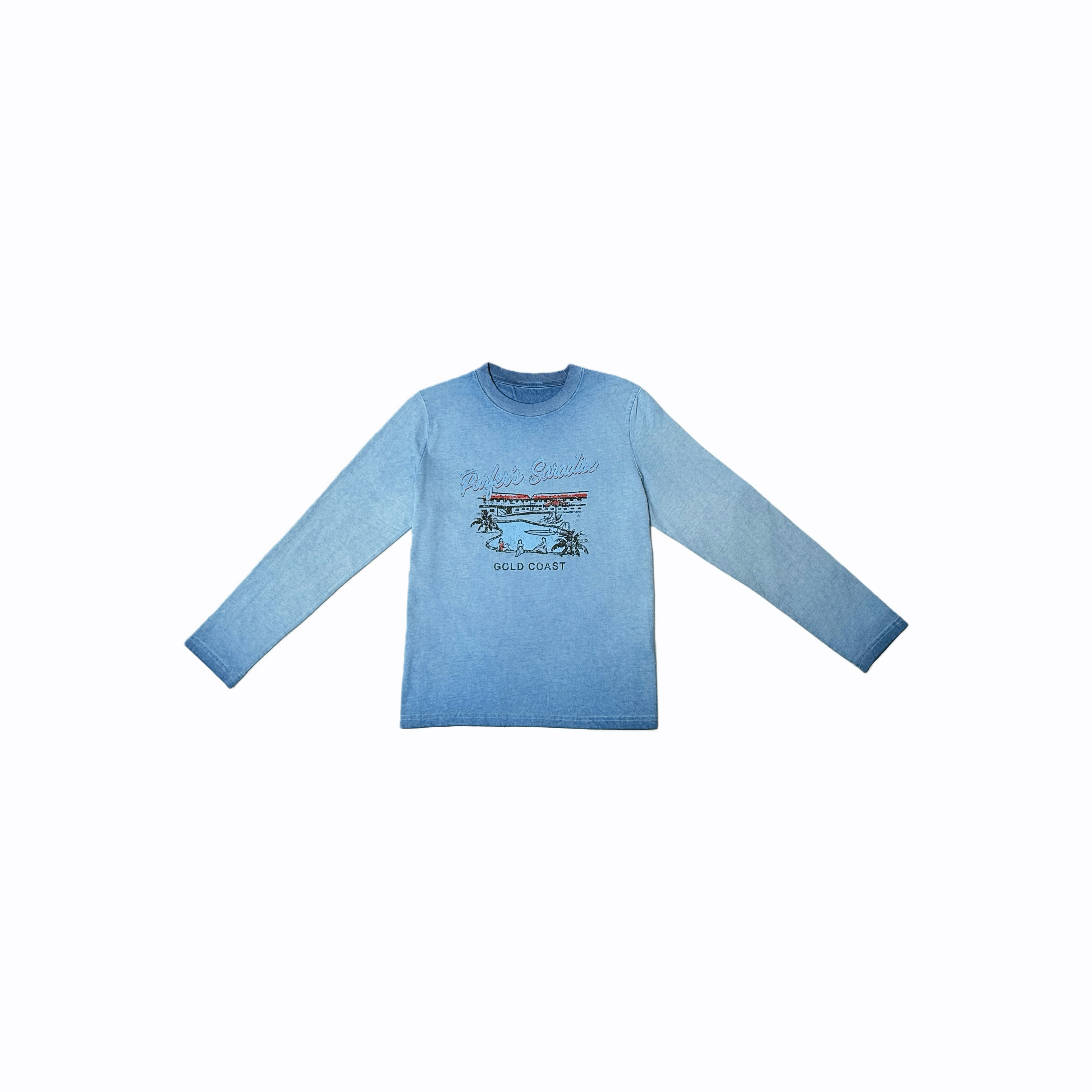 Ning柠柠子【碧海晴空】2025秋冬新款洗水喷色宽松圆领长袖T恤L132