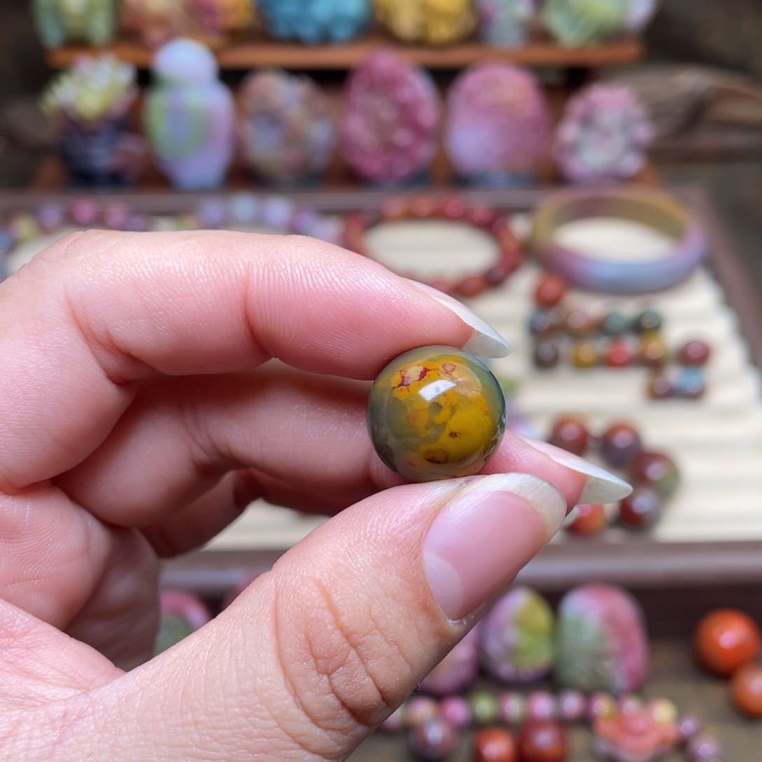 花***忆玛瑙/玉髓未镶嵌手串盐源玛瑙包浆珠珠