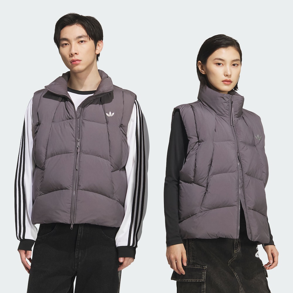 Adidas三叶草VEST DOWN保暖运动休闲百搭鸭绒羽绒背心马甲 KV3986