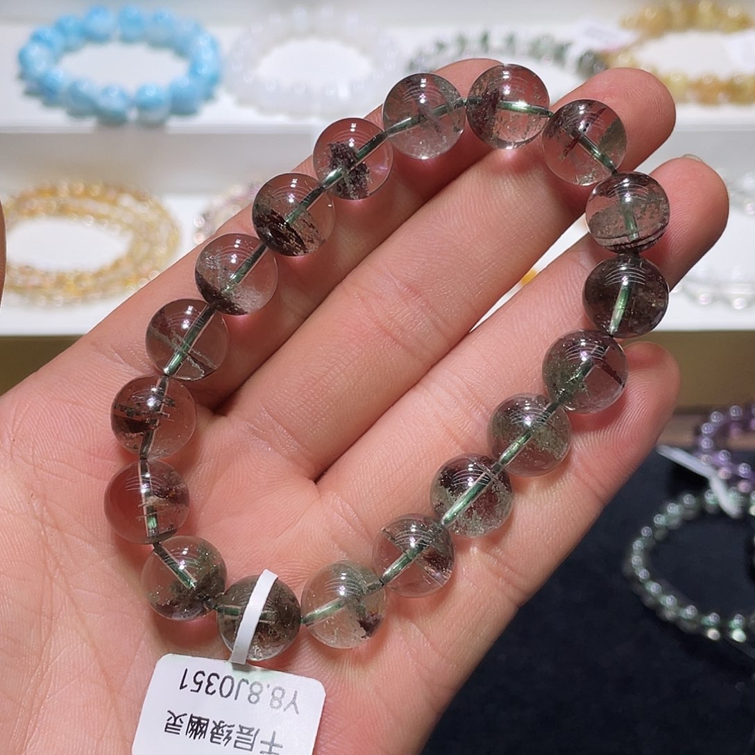 水晶手链未镶嵌千层绿幽灵11.7