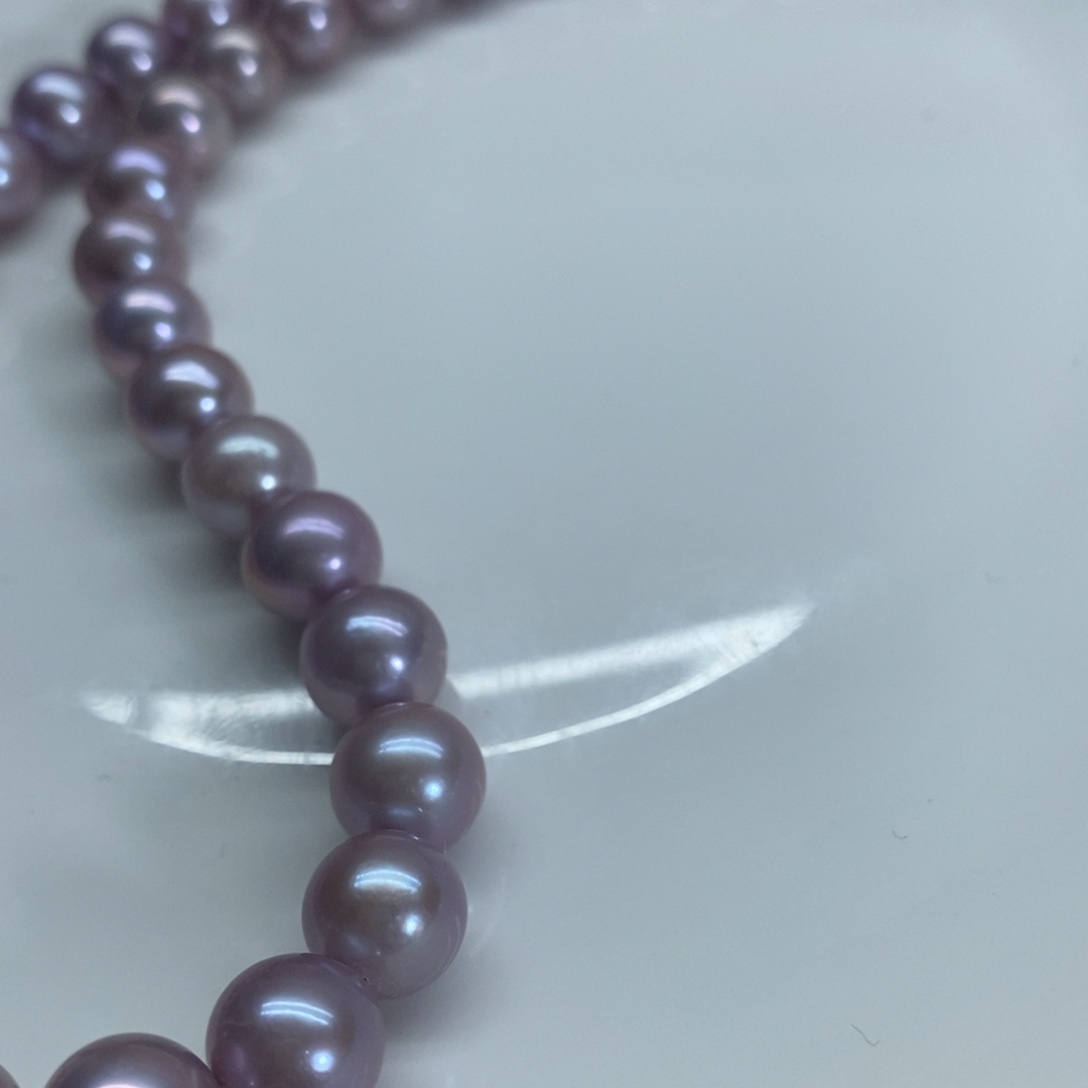 淡水珍珠银S925镶嵌项链L**Q