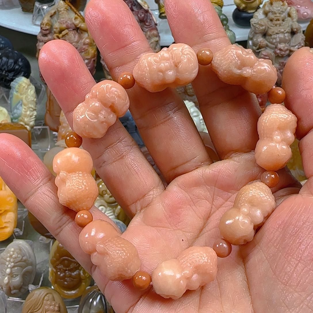 石英质玉1未镶嵌宝宝佛阿拉善雕刻手串