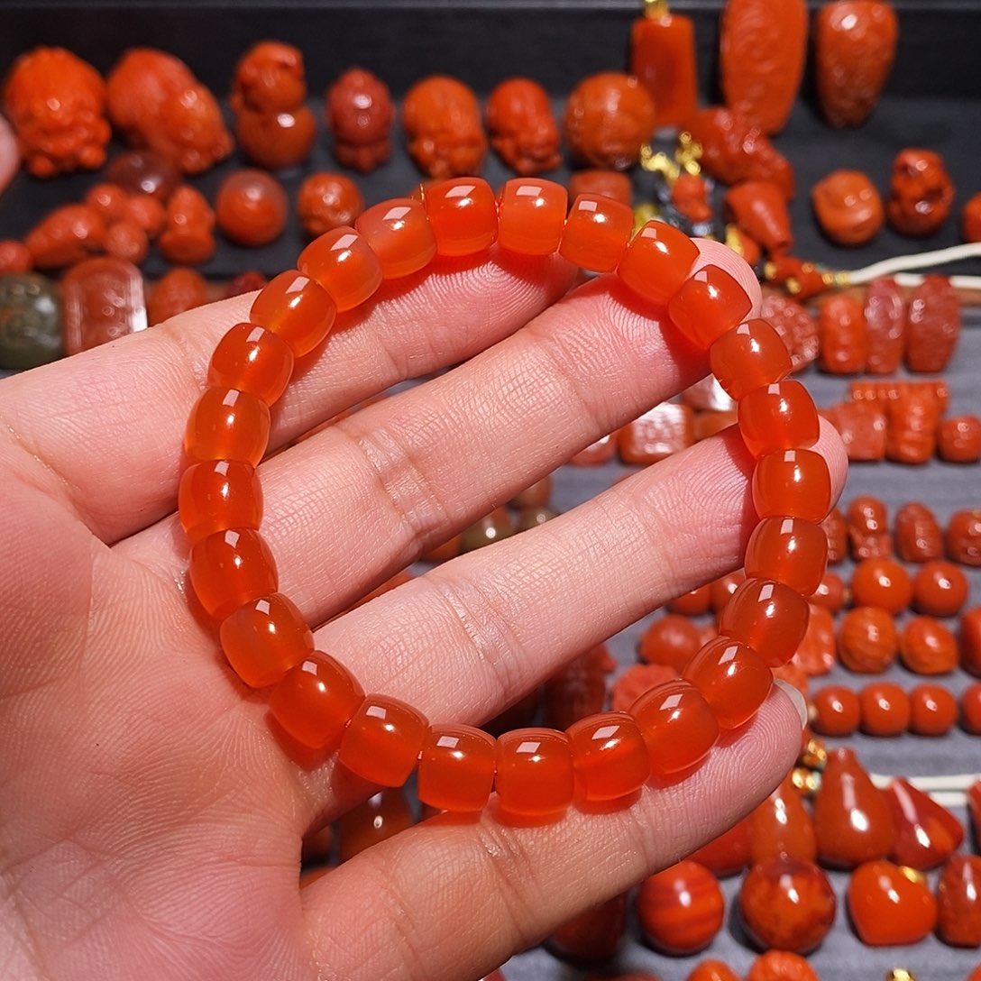 南红玛瑙未镶嵌保山冰红手串