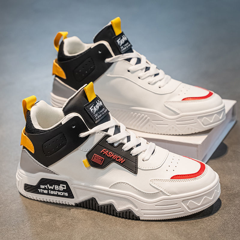 男鞋2025新款春秋款透气小白板鞋潮流百搭时尚青少年内增高休闲鞋