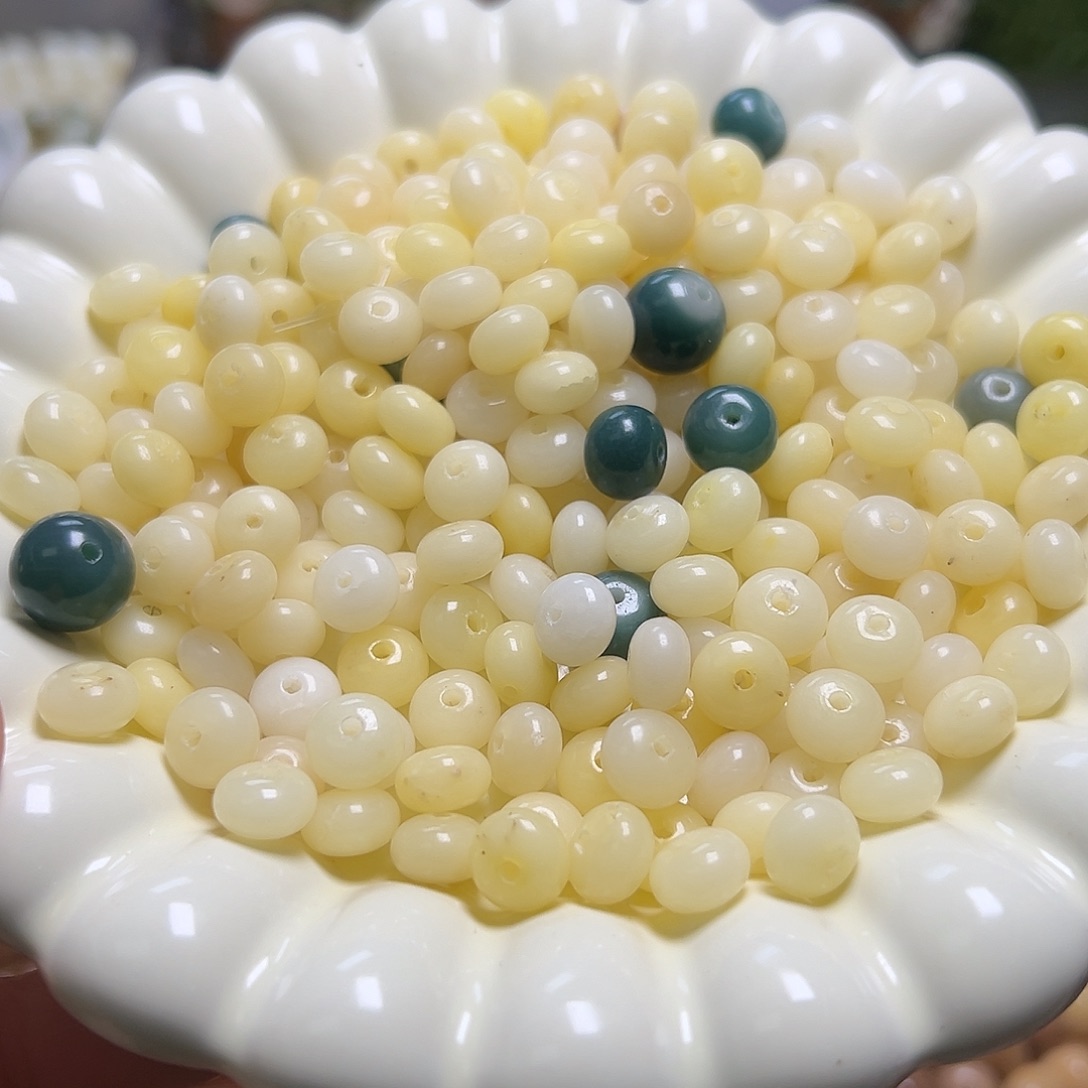 菩提根/象牙果吊坠200颗奶黄算盘瑕疵卡9➕