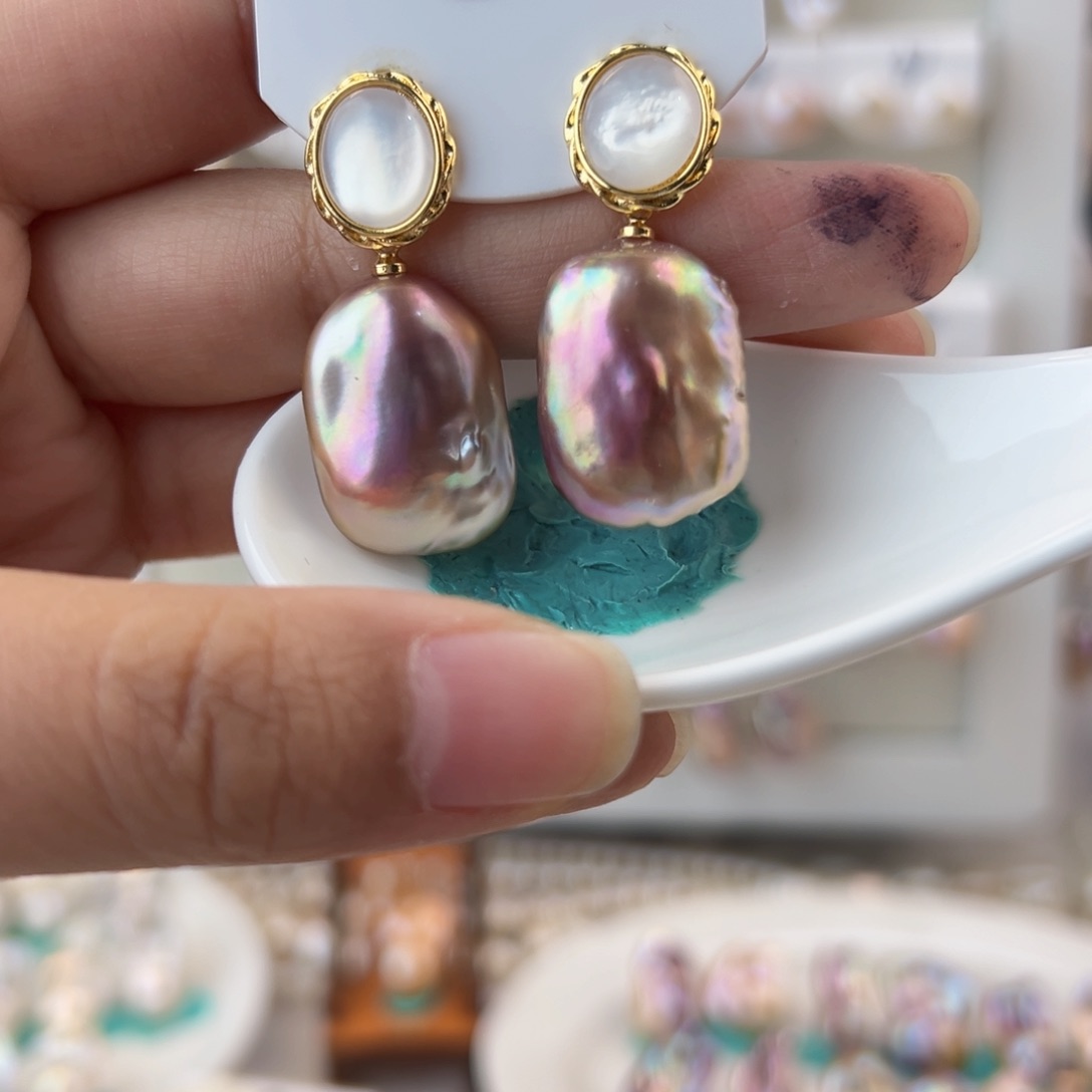 淡水珍珠耳饰未镶嵌