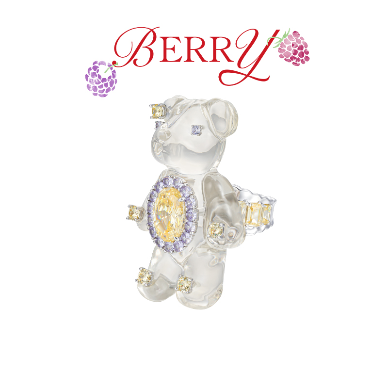 YVMIN/尤目 铜合金树脂戒指 YVMIN/尤目 戒指 浆果系列果冻熊戒指