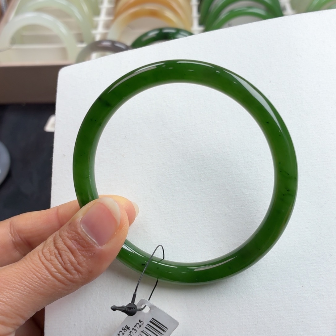 和田玉未镶嵌手镯碧玉美人条59