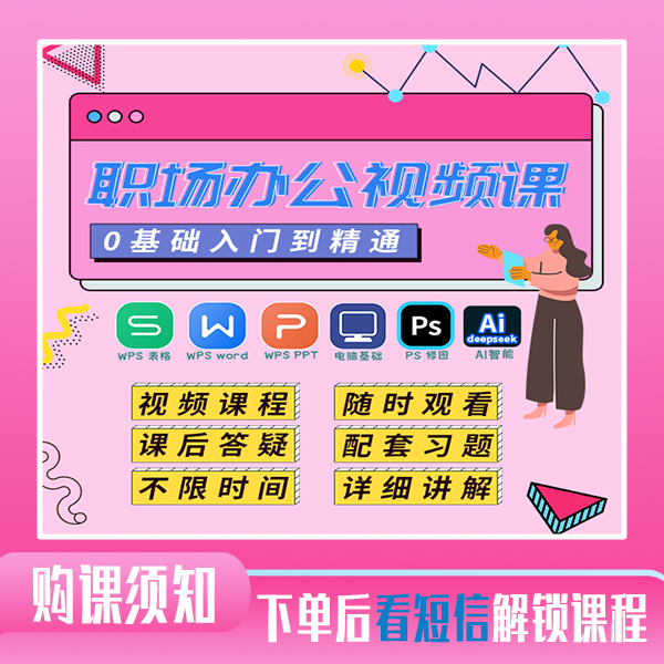 办公软件从入门到精通视频课（点短信激活课程）