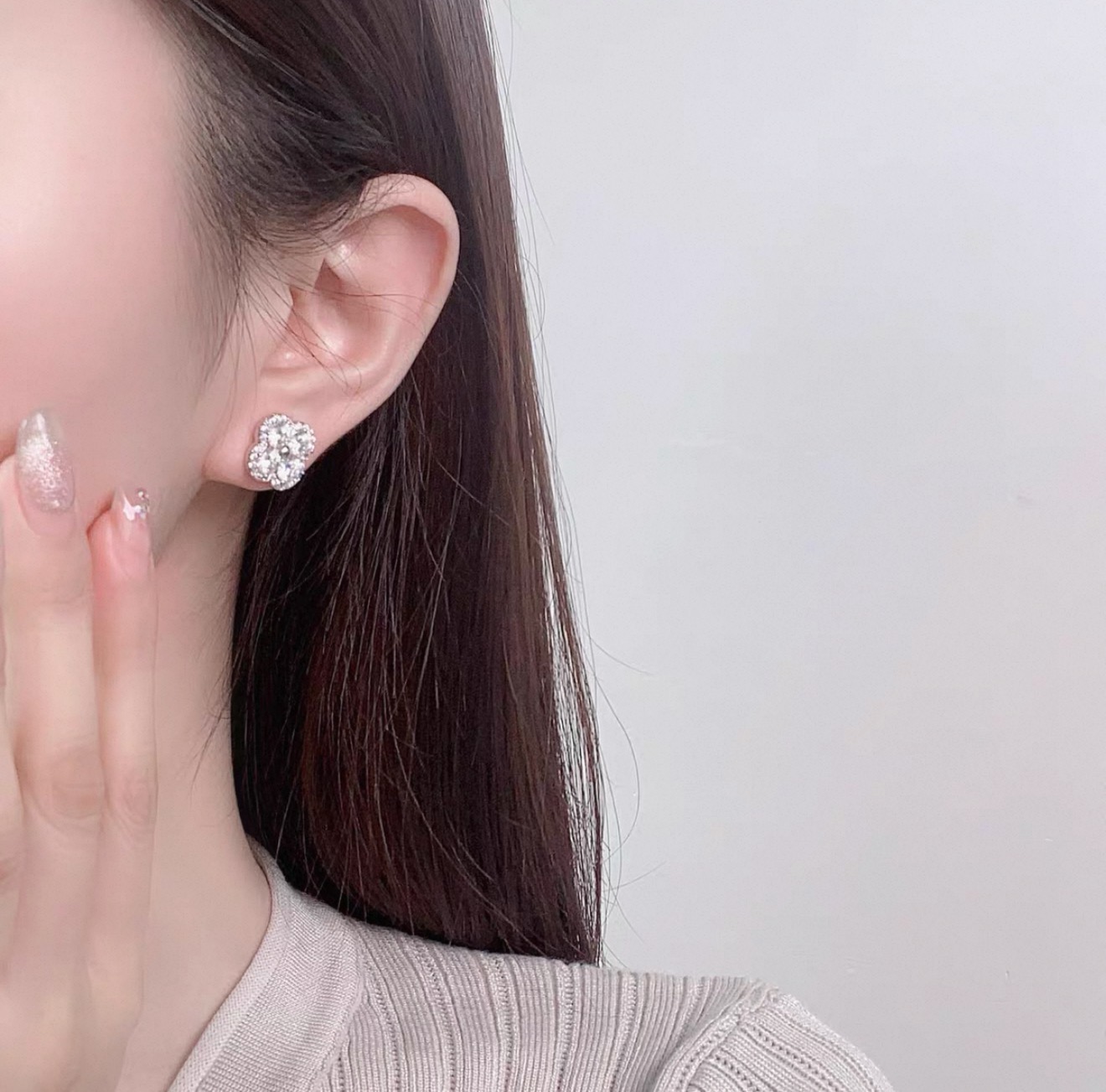 铜合金锆石耳饰 梵750时尚耳饰