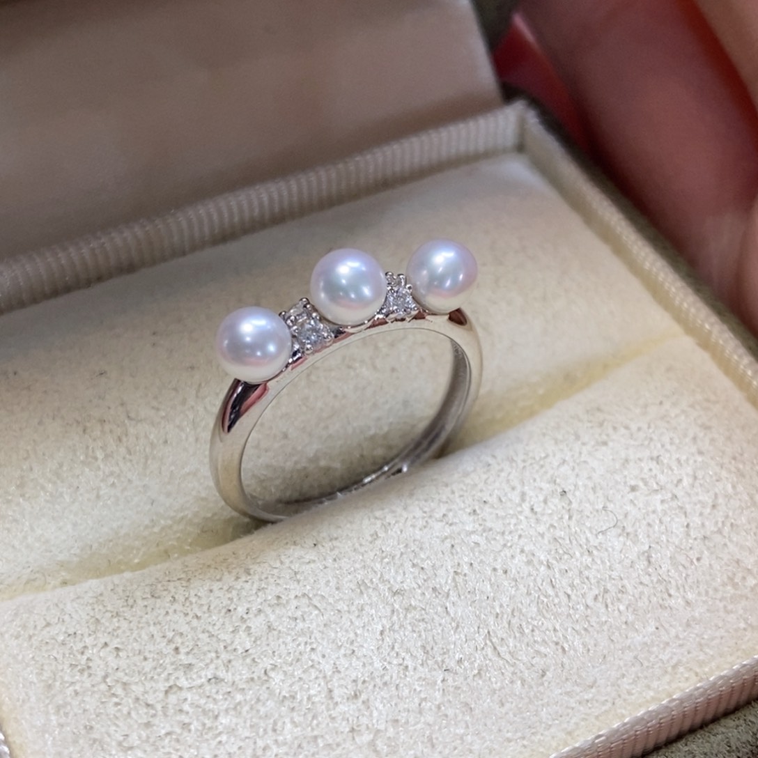 淡水珍珠戒指银S925镶嵌