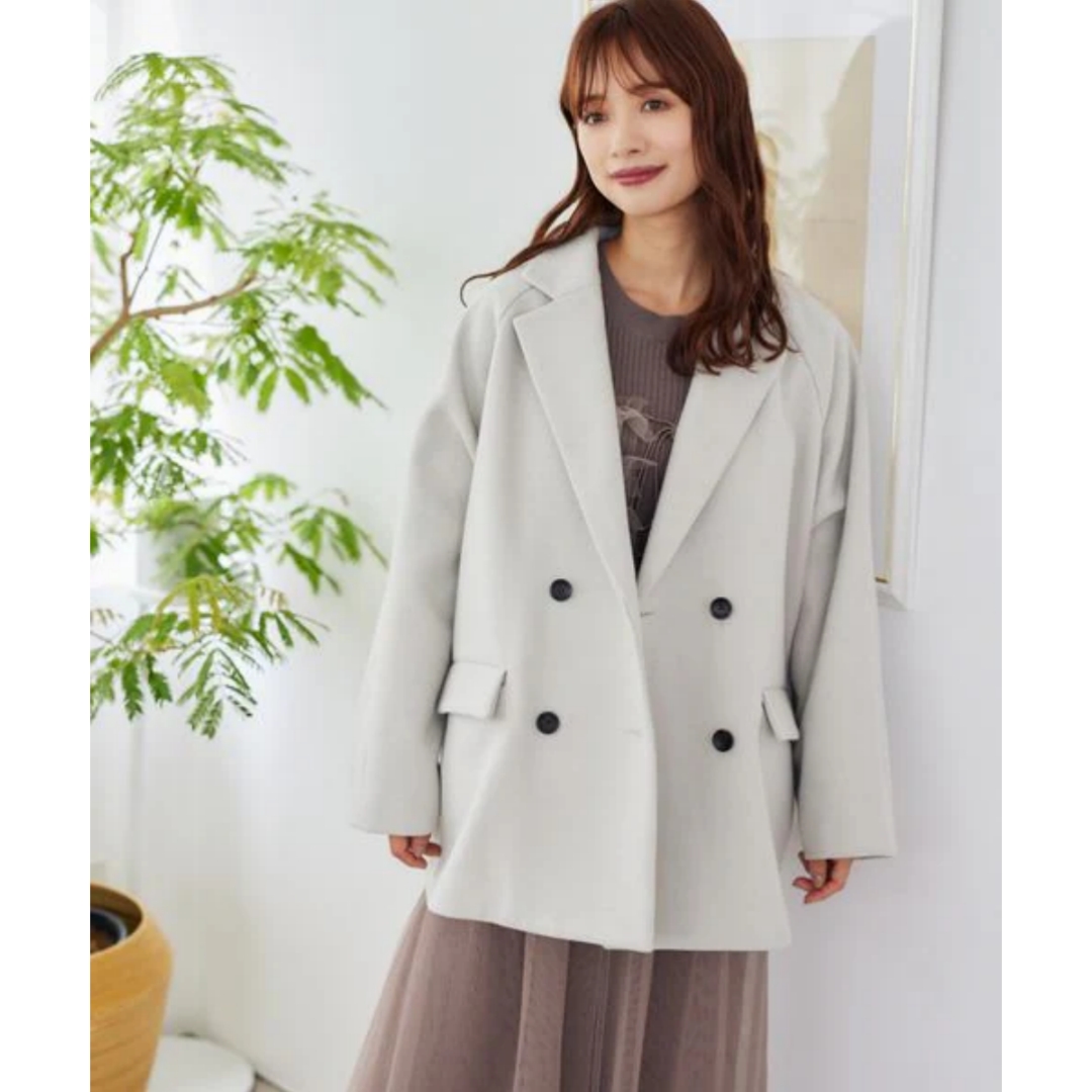 【MonTendre】 秋季新款 M 时尚简约宽松双排扣毛呢西装外套