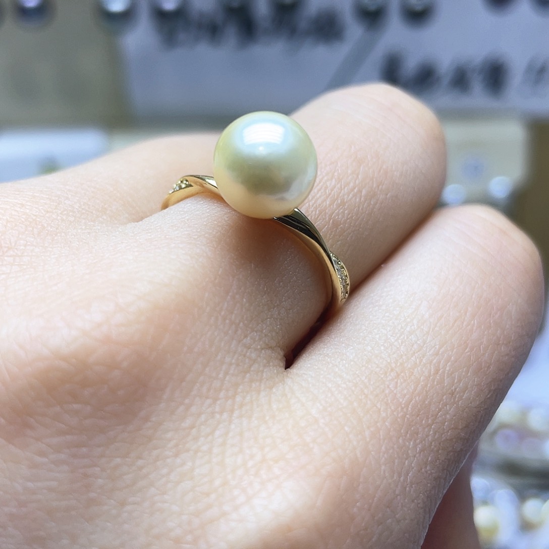 海水珍珠戒指银S925镶嵌