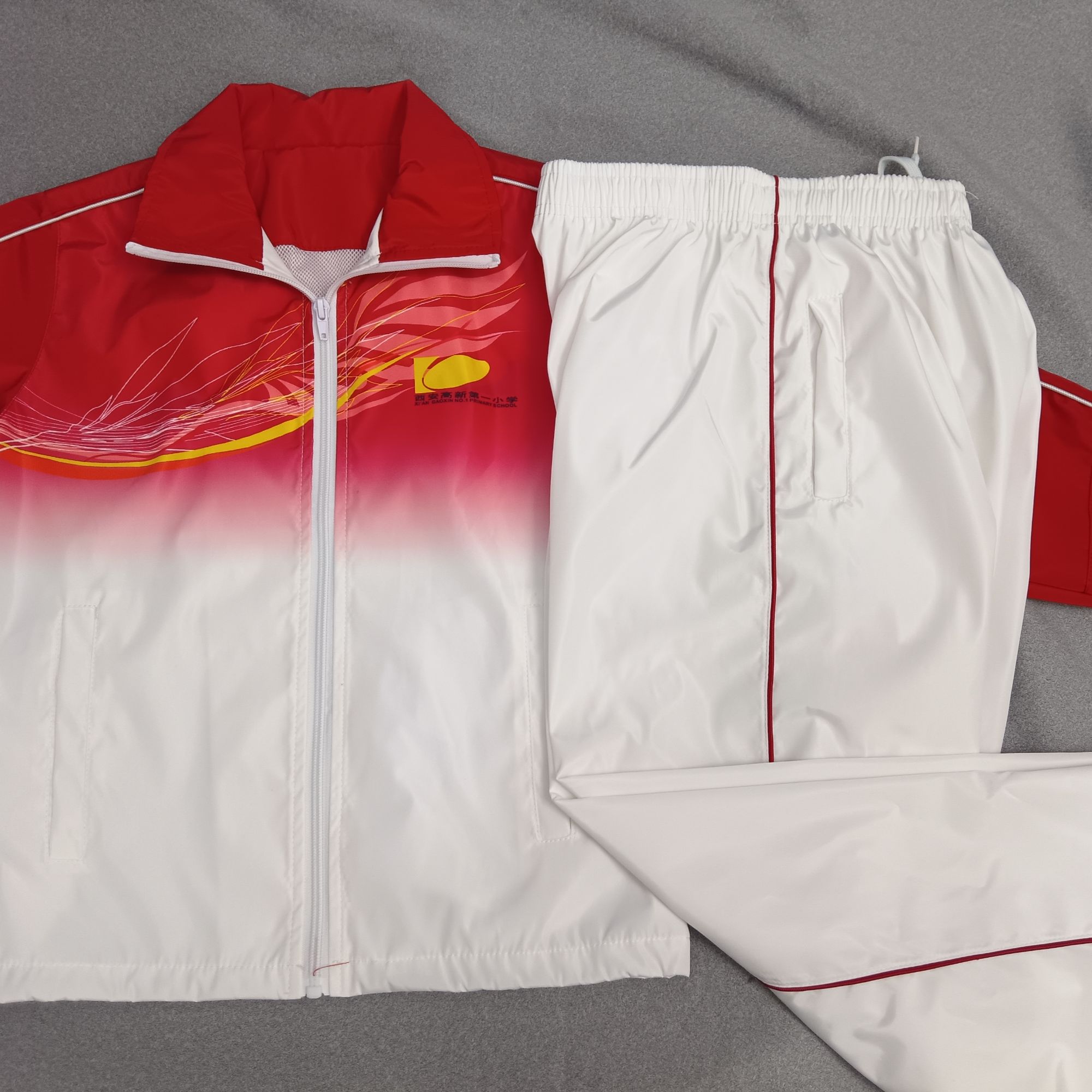 高新第一小学同款春秋新款大红印花春秋运动套装/运动衣/运动裤