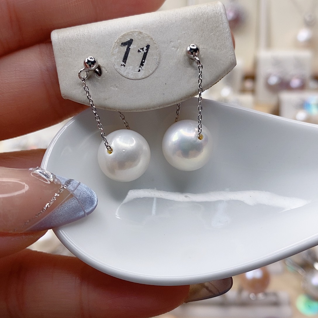 淡水珍珠耳饰银S925镶嵌