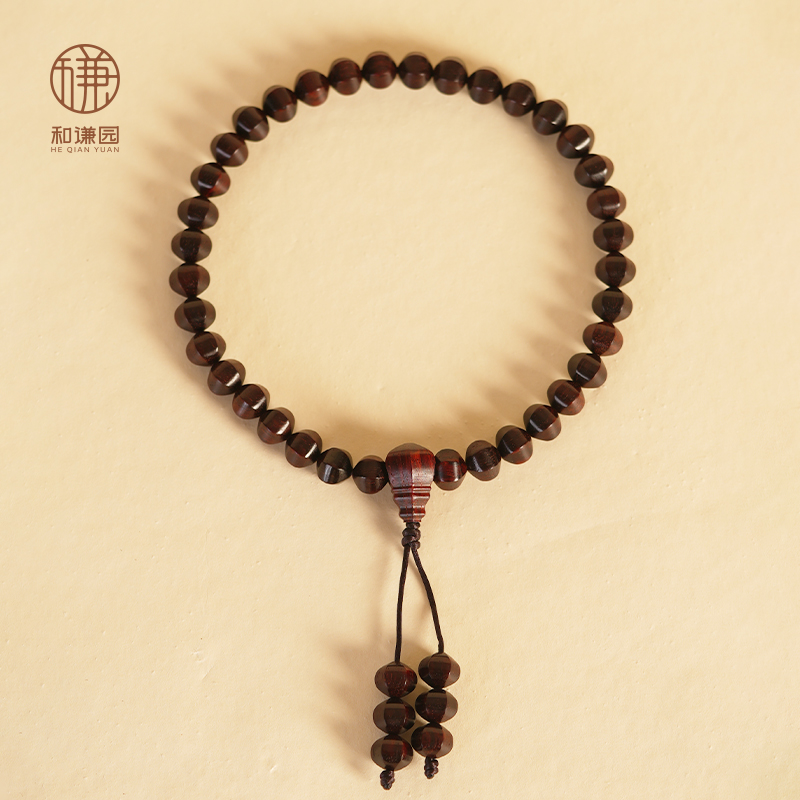 印度小叶紫檀（檀香紫檀）三味线百年琴料 纯手工六面珠 手持8×10