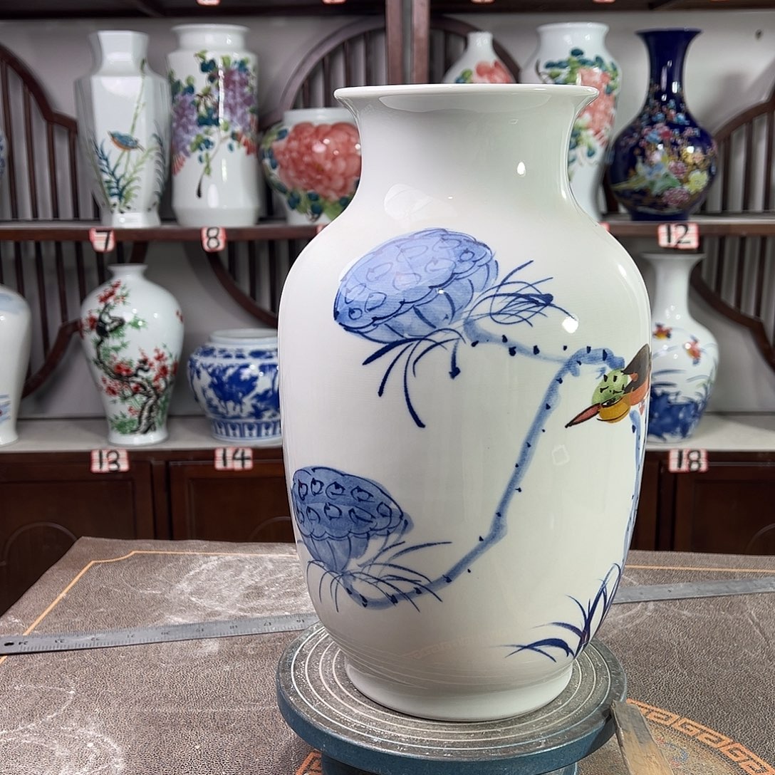 陶摆件景德镇陶瓷大冬莲子