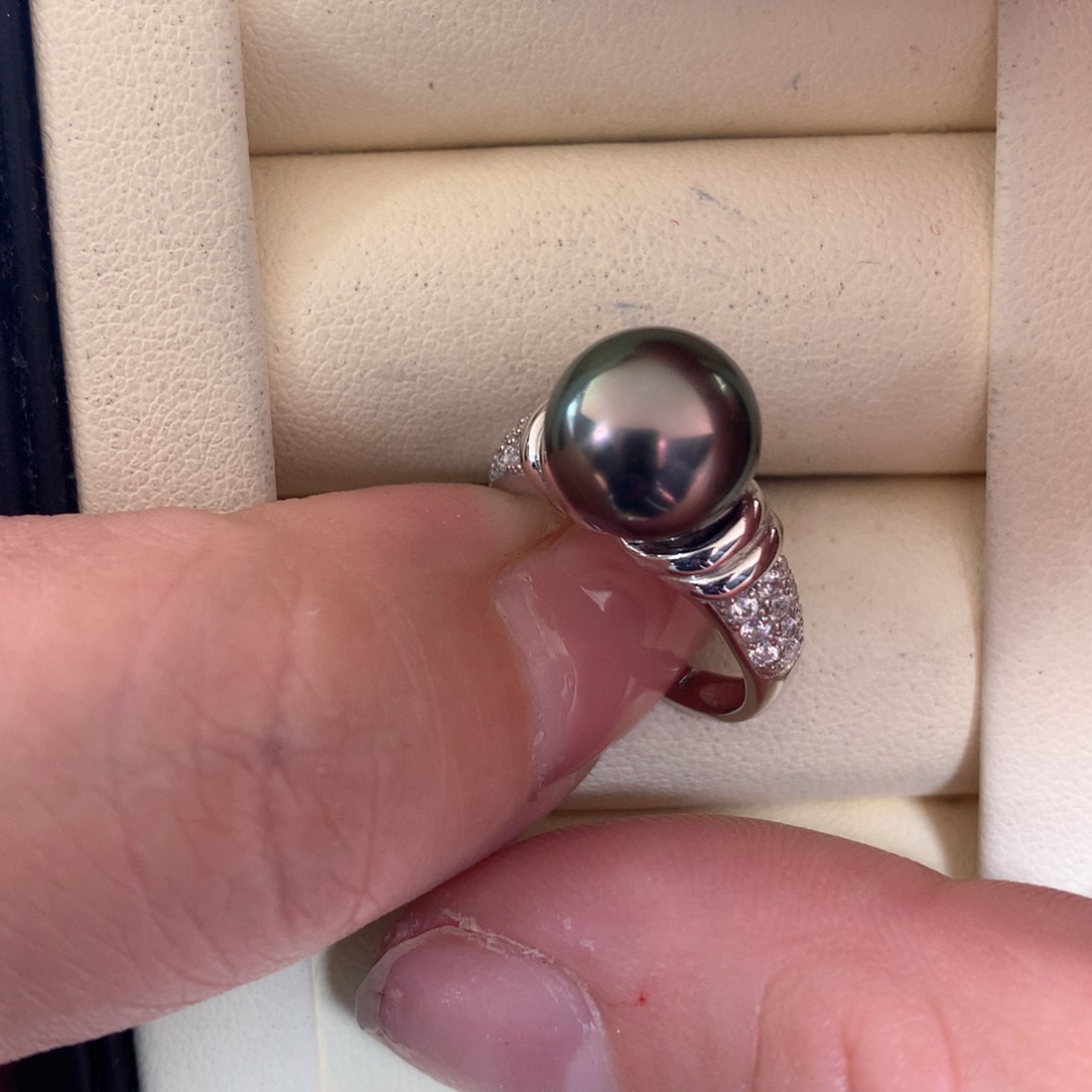 海水珍珠戒指银S925镶嵌