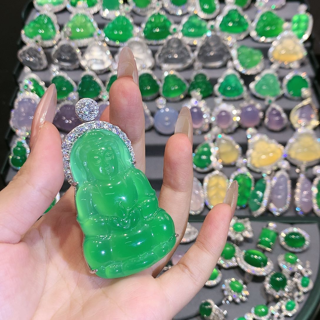 玛瑙/玉髓吊坠(赠链)银S925镀金镶嵌?****2