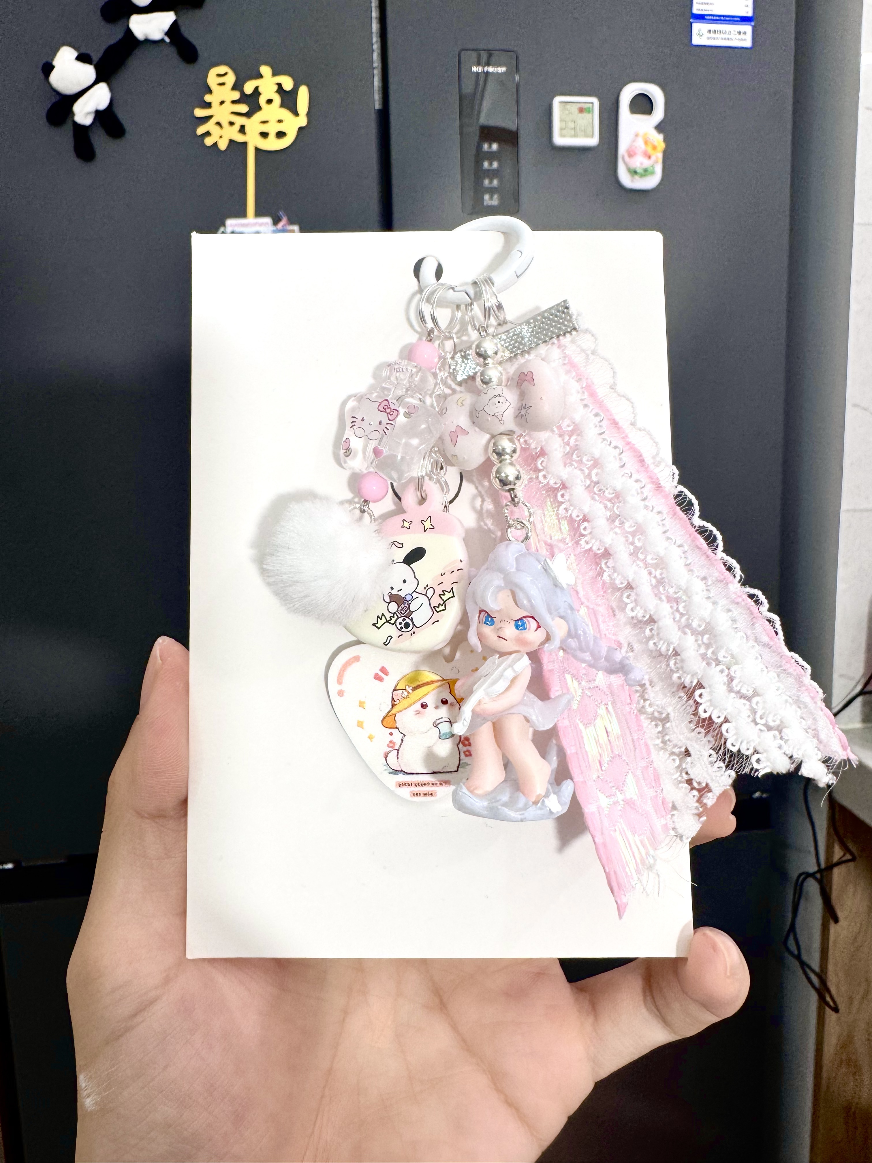 【名款自选】萌粒钥匙链手机链手机挂夜光diy手工饰品手绘珠