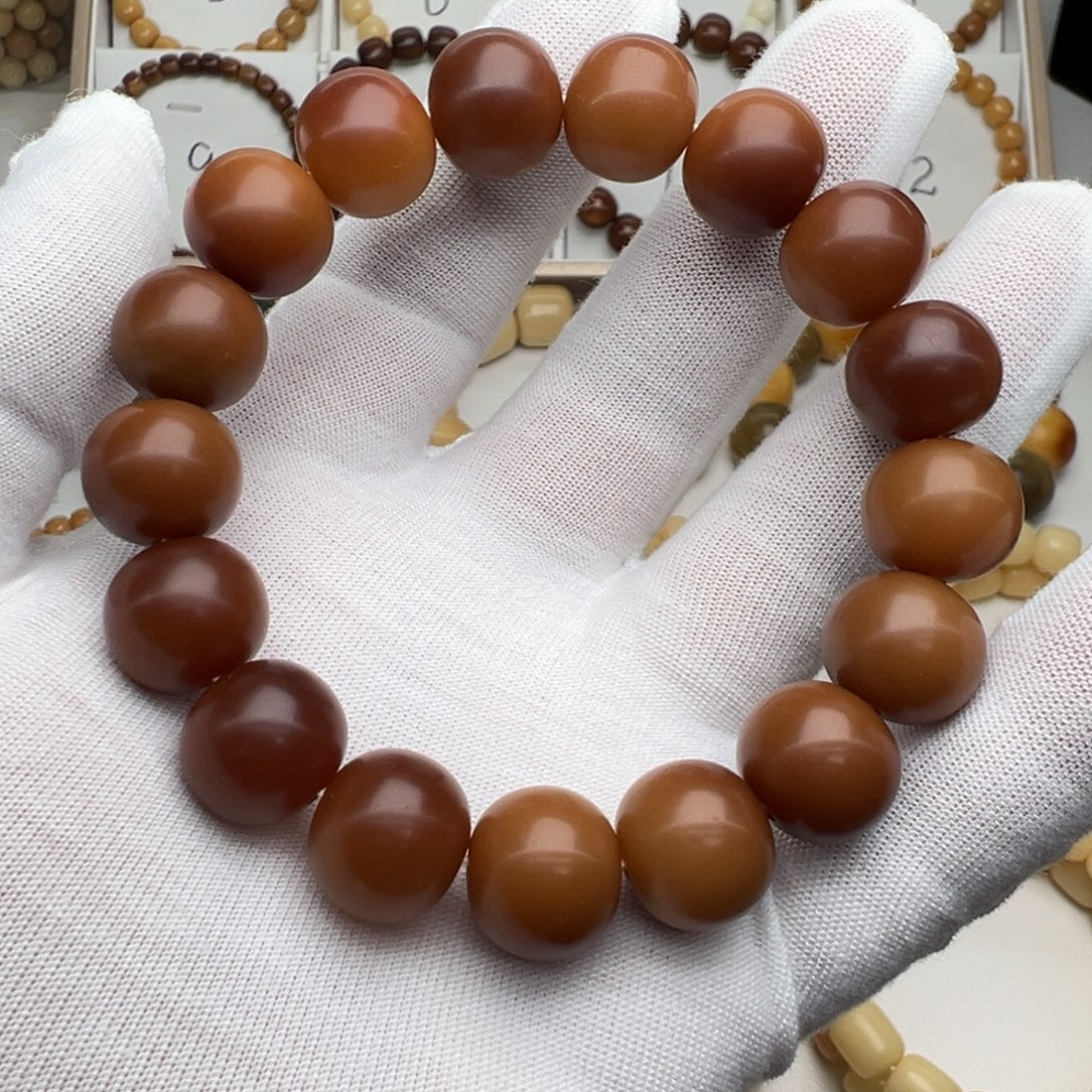 手串菩提根/象牙果卡15 鬼工干磨天然风化老料S2