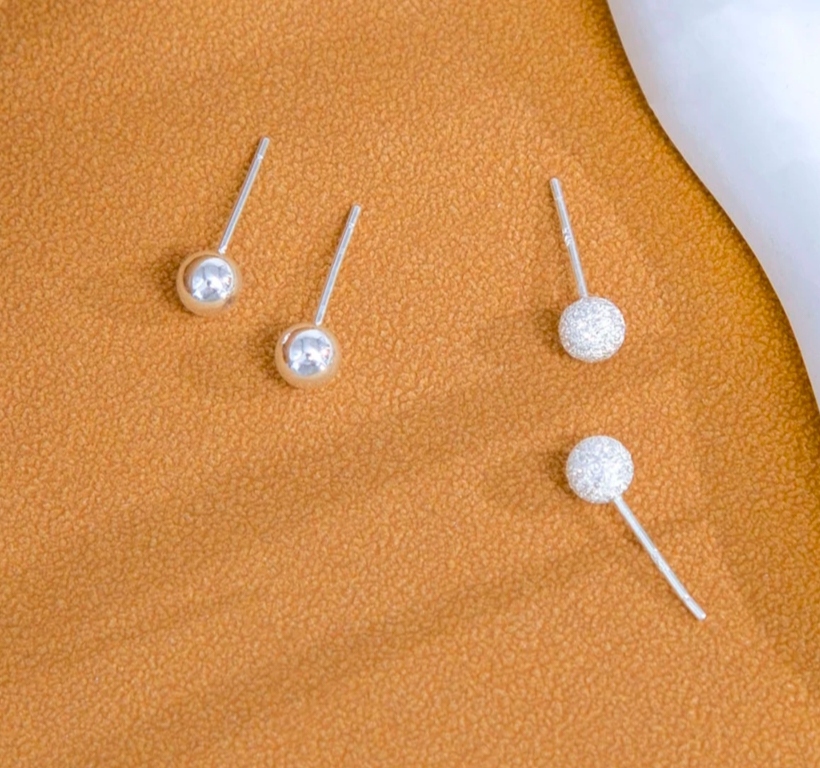 925银耳饰 【艺银阁】耳钉养耳甜美女耳饰手工养耳洞百搭银针小巧